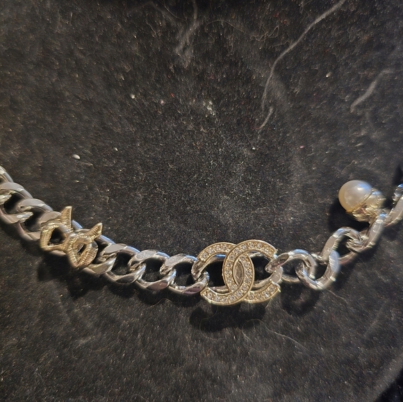 Chanel 18kgp Gold and Silver Chain Necklace - Picture 2 of 7